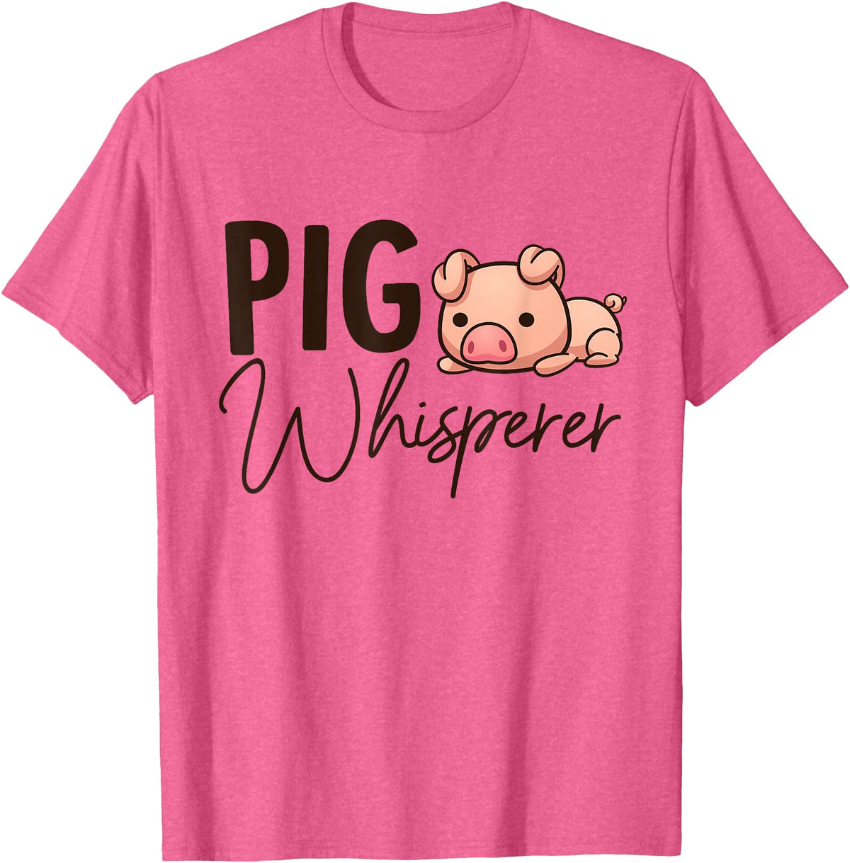 SHIRTSIDE PIG Pig Whisperer Shirt Gift For Pig Lover T-Shirt - Pink Heather
