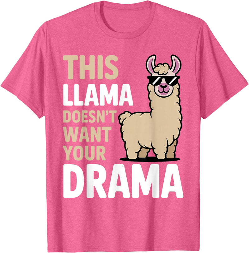 Llama Gift Llama Lover Accessories & Lama Stuff Funny Llama Design for Men Women Kids Llama Lover Llama T-Shirt - Pink Heather