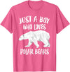 Polar Bear Lover Gift Just A Boy Who Loves Polar Bears T-Shirt Bear Lover Gift T-Shirt - Pink Heather