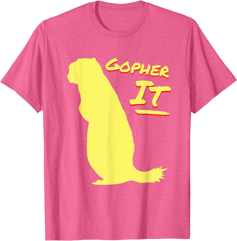 Green Cow Land Gopher It Funny Pun T-Shirt - Pink Heather