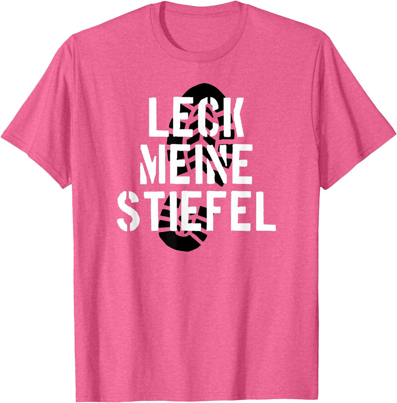 Bear Daddy Leck Meine Stiefel Lick My Boots German Gay Leather T-Shirt T-Shirt - Pink Heather