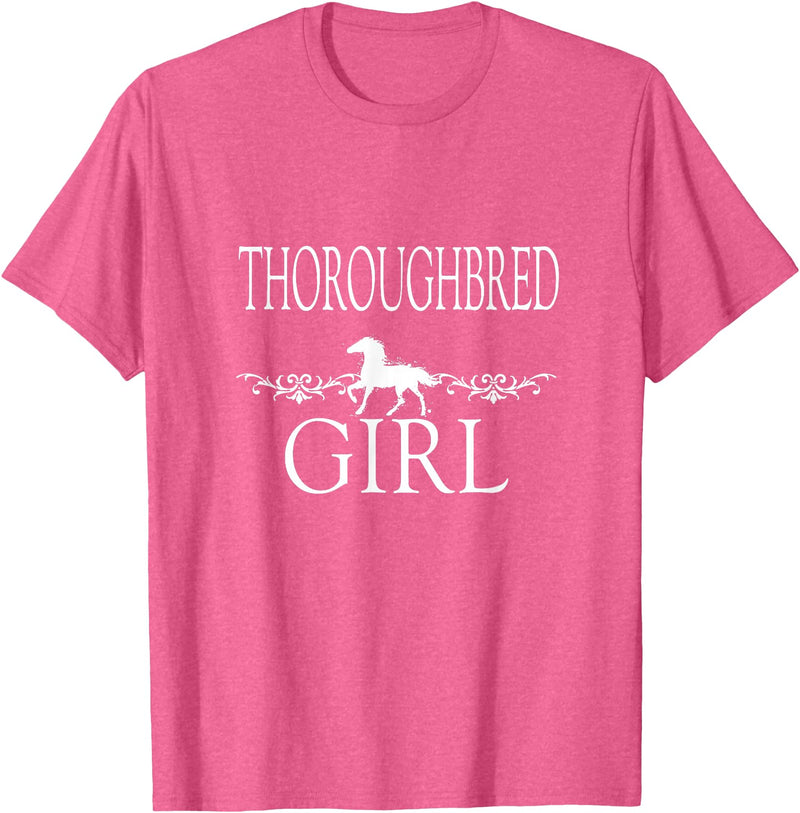 Thoroughbred Gift Horse Apparel for Girls Women Thoroughbred Girl Horse T-Shirt - Pink Heather