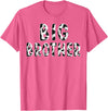 Cow Pattern Print Family Matching Birthday Shirts Cow Big Brother Birthday Family Matching Fathers Day Boy T-Shirt - Pink