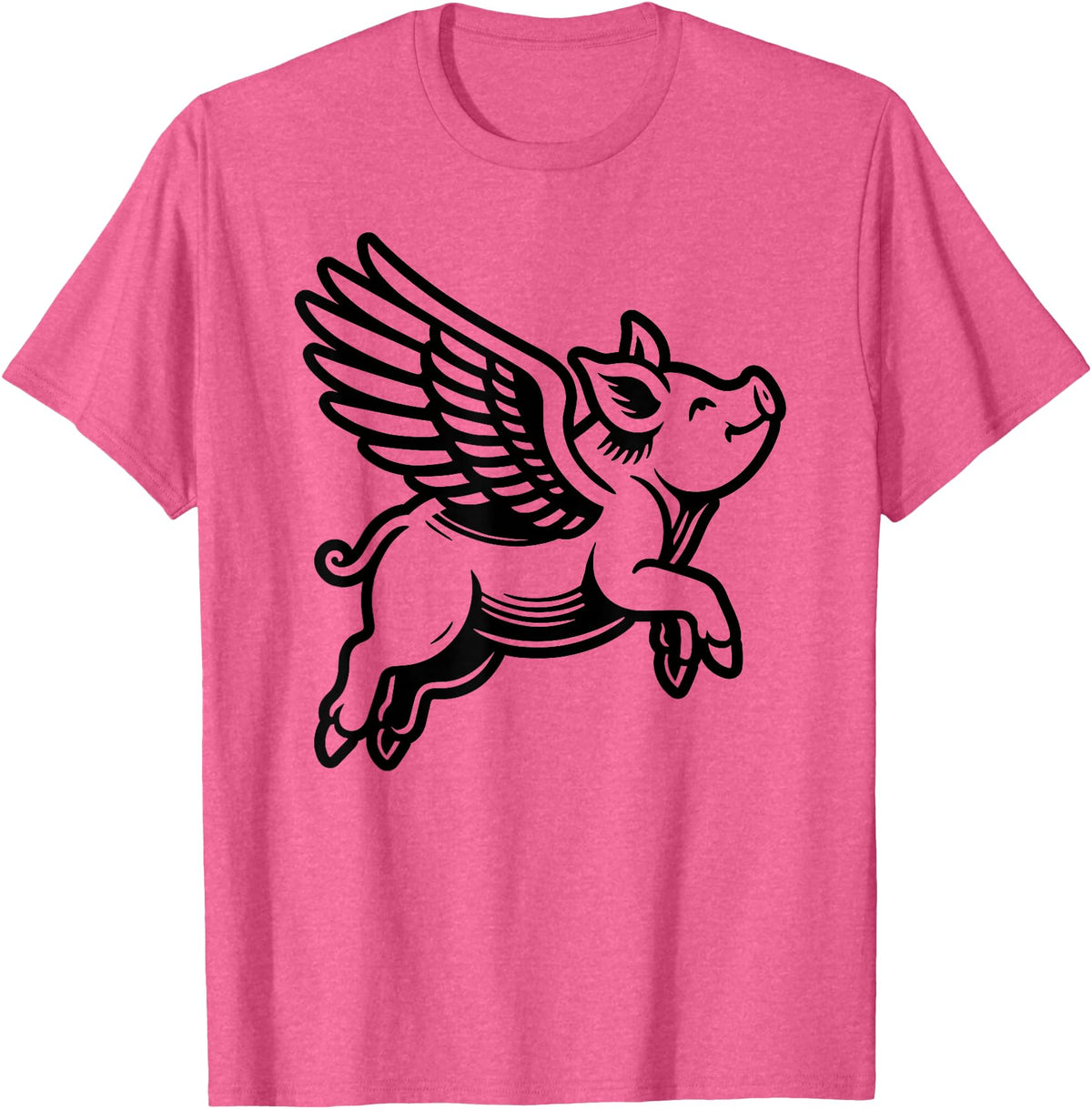 Funny Pig Humor by TKsTees Funny Flying Pig Oink Aviator T-Shirt - Pink Heather