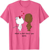 Valentinstag Geschenk - Love Animal Couple Love Animal Cat and Bear Couple - Valentine's Day Gift T-Shirt - Pink Heather