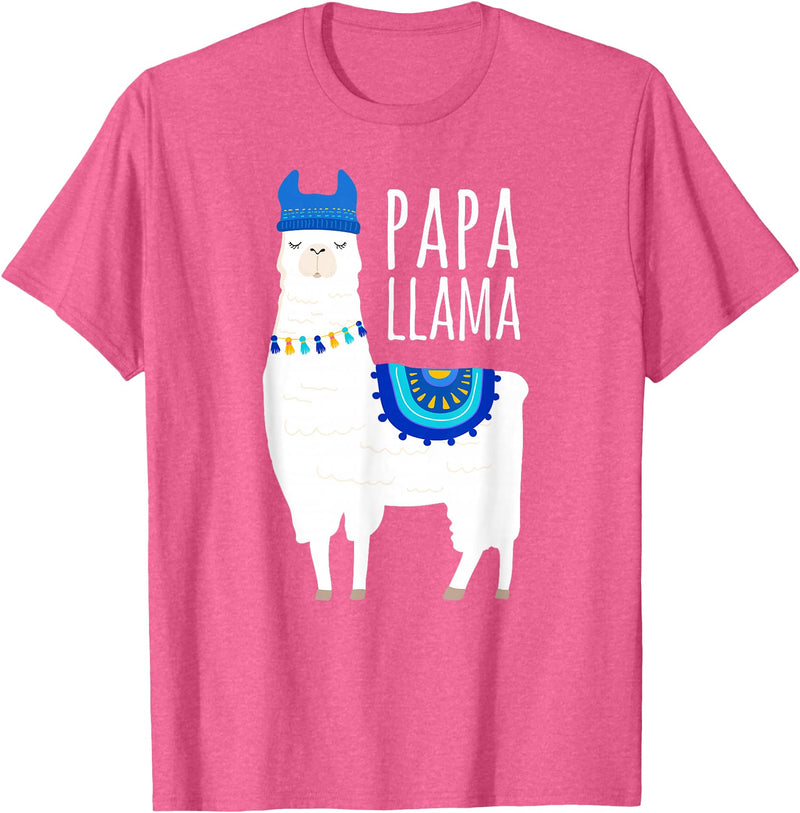 Mama Llama Lover Gifts by Memme Papa Llama T-Shirts for Men T-Shirt - Pink Heather