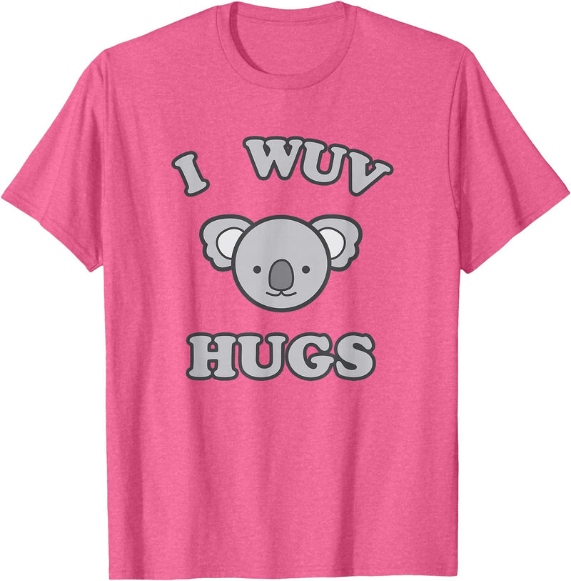I Wuv Hugs and Koala Bears I Wuv Hugs Cute Koala Bear Love T-Shirt - Pink Heather
