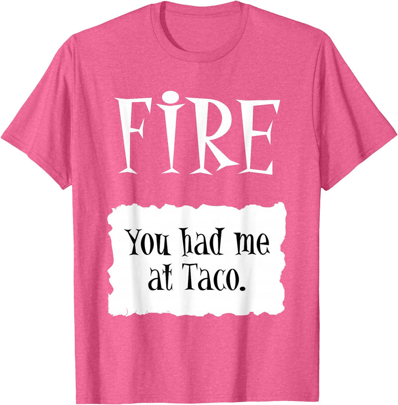 Spicy Sauce Pack Costume Matching Funny DIY Gifts FIRE - Hot Packet Halloween Taco Mexican Food Easy T-Shirt - Pink Heather