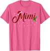 Buffalo Plaid Matching Christmas Pajamas Gifts Funny Matching Family Buffalo Plaid Mimi Christmas Pajama T-Shirt - Pink