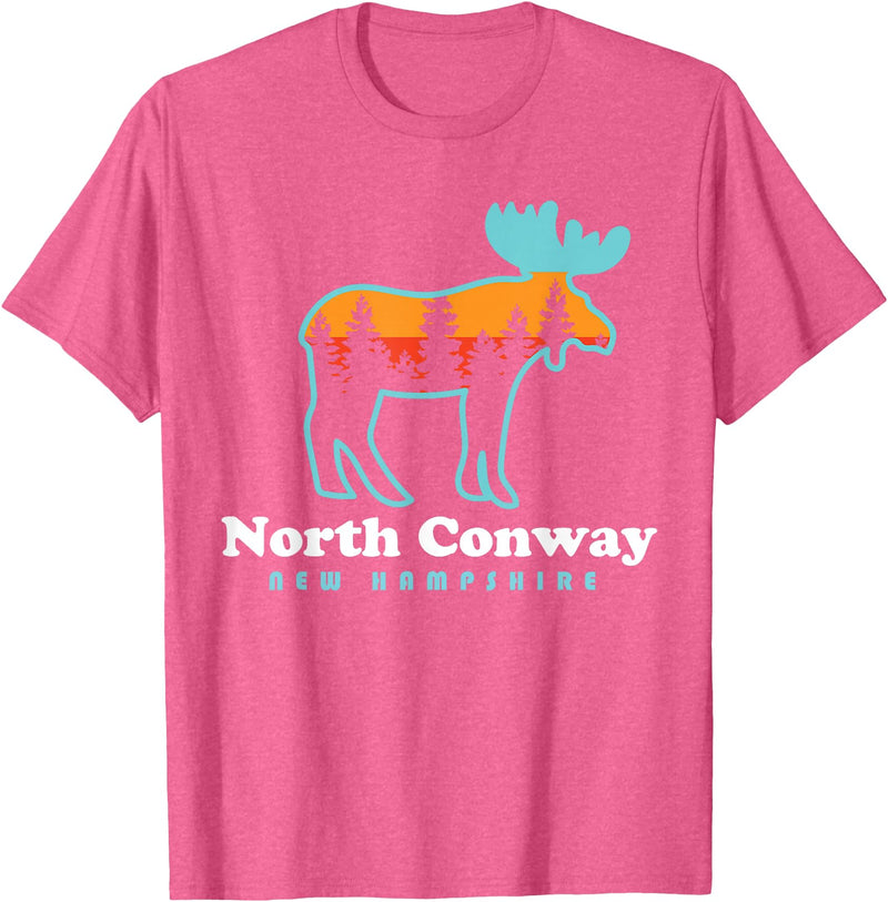 North Conway NH North Conway New Hampshire Moose Mountains T-Shirt - Pink Heather