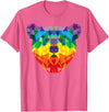 Bear Gay Pride Novelty by Ryan Co. Geometric Bear LGBT Rainbow Flag Gay Pride Men Women T-Shirt - Pink Heather