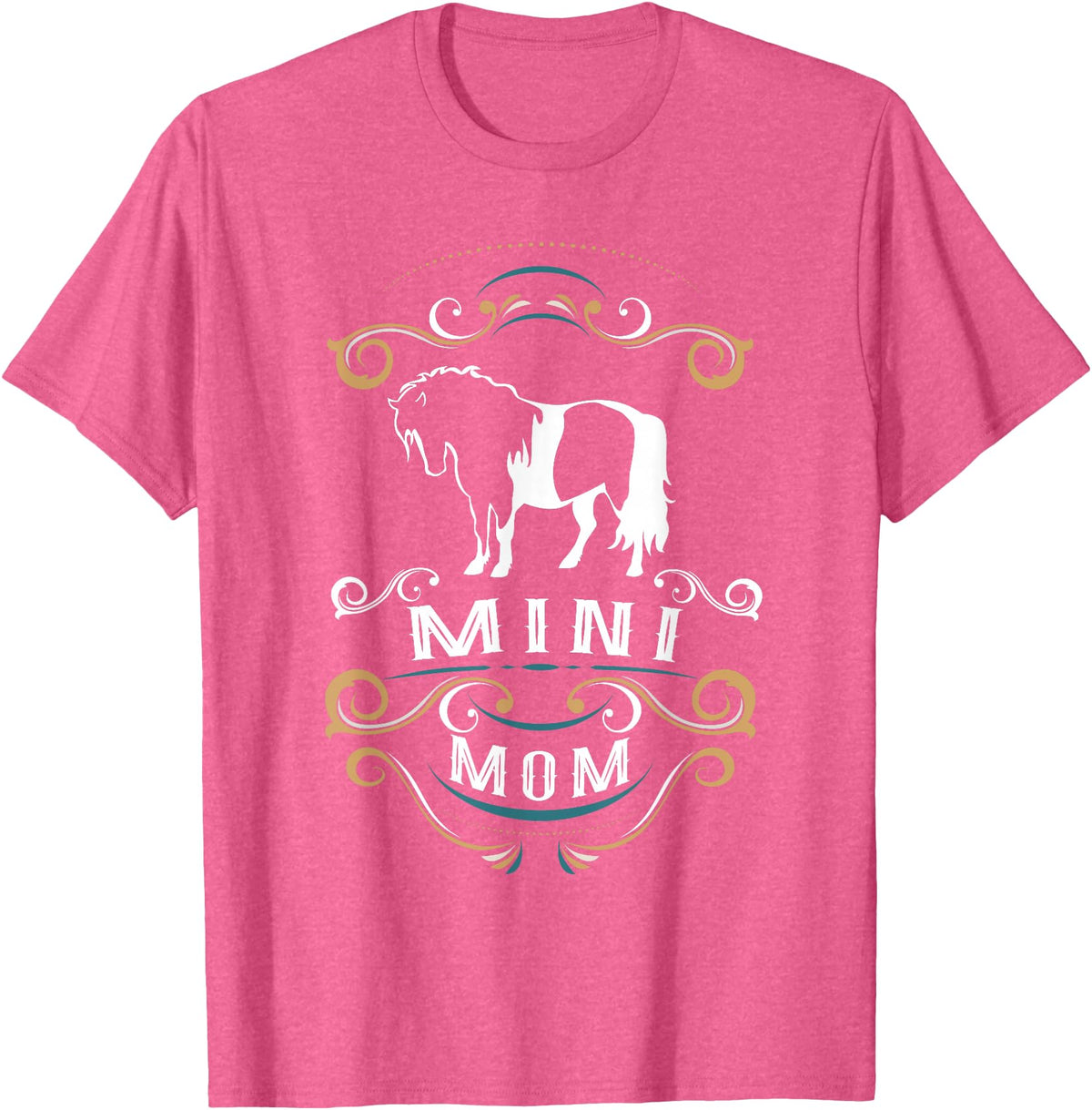 NIckerStickers Mini Mom | Trending Miniature Horse T-Shirt - Pink Heather
