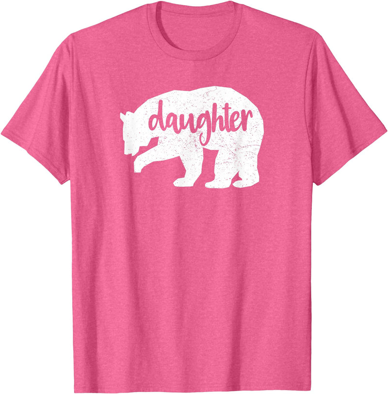 Family & Animals Gifts Daughter Bear - Funny Family T-Shirt Cool Animal Love Tee T-Shirt - Pink Heather