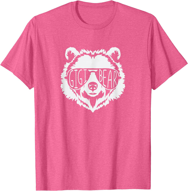 gigi Bear Family Apparel Gigi Bear Face with Sunglasses T-Shirt - Pink Heather