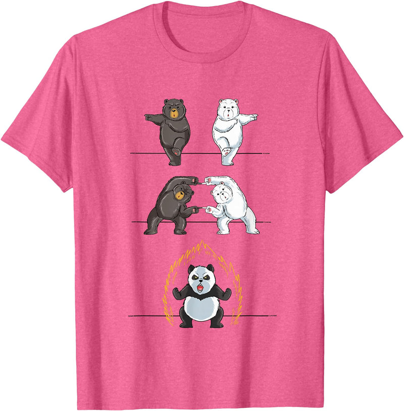 Adorable Panda Shirts Funny Panda T-Shirt Panda Fusion Gift Shirt Cute Polar Bear T-Shirt - Pink Heather