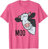Cow Farm Animal Tees For Cow Lovers Cow Moo Farm Animal Funny Cow T-Shirt - Pink Heather