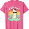 Retro Sunset Llama Spitter Joke Girls Boys Toddler Funny Llama Lover Stand Back I Spit Cute Llamas Spitting Pet T-Shirt - Pink Heather