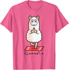 Dibba Designs Llamaste Llama Alpaca Yoga Exercise Fitness Gym Workout T-Shirt - Pink Heather
