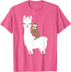 Sloth & Llama Animal Gifts Sloth Riding Llama Shirt Funny Birthday Gift for Boy, Girl T-Shirt - Pink Heather