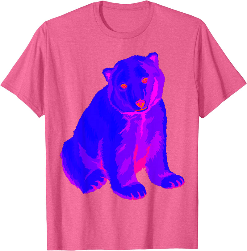 EDM Polar Bear T-Shirt EDM Electronic Techno Polar Bear Trippy Rave Shirt T-Shirt - Pink Heather