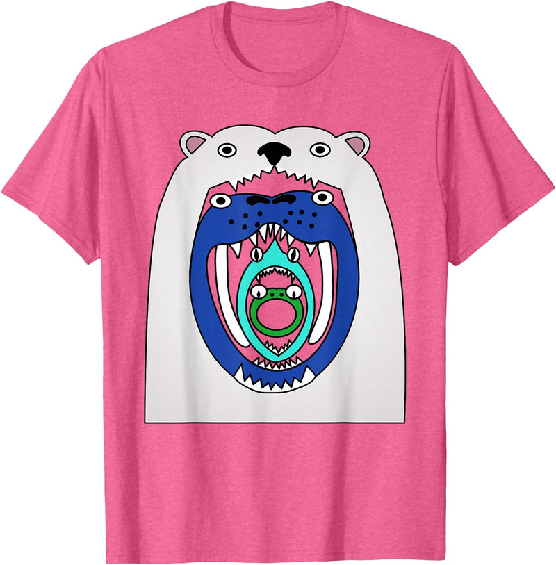 Cute designs for kids Polar Bear Food Chain Funny Kids T-Shirt T-Shirt - Pink Heather
