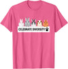 Celebrate Diversity Cute Pet Bunny for Rabbit Lovers T-Shirt in Pink Heather