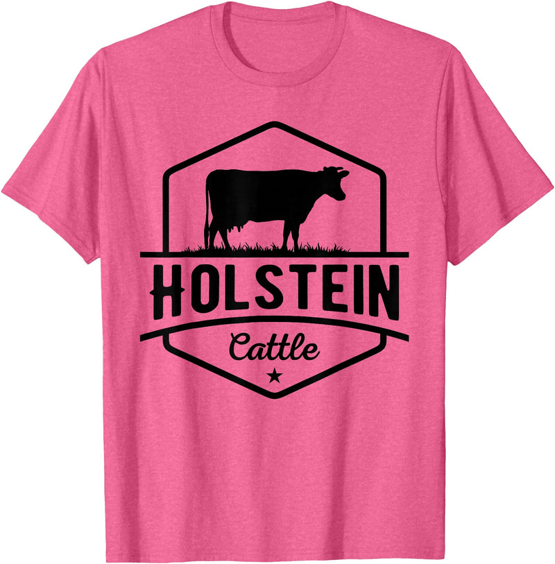 Farm and Holstein Cow for Men and Cattle Clothing Holstein Cattle - Holstein Cow for Farmers T-Shirt - Pink Heather