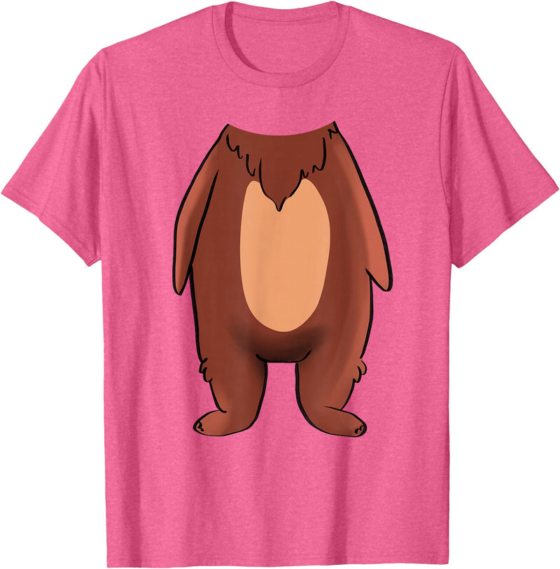 The Easy Costume Idea Shop Bear Halloween Costume Shirt - Brown Grizzly Bear T-Shirt - Pink Heather