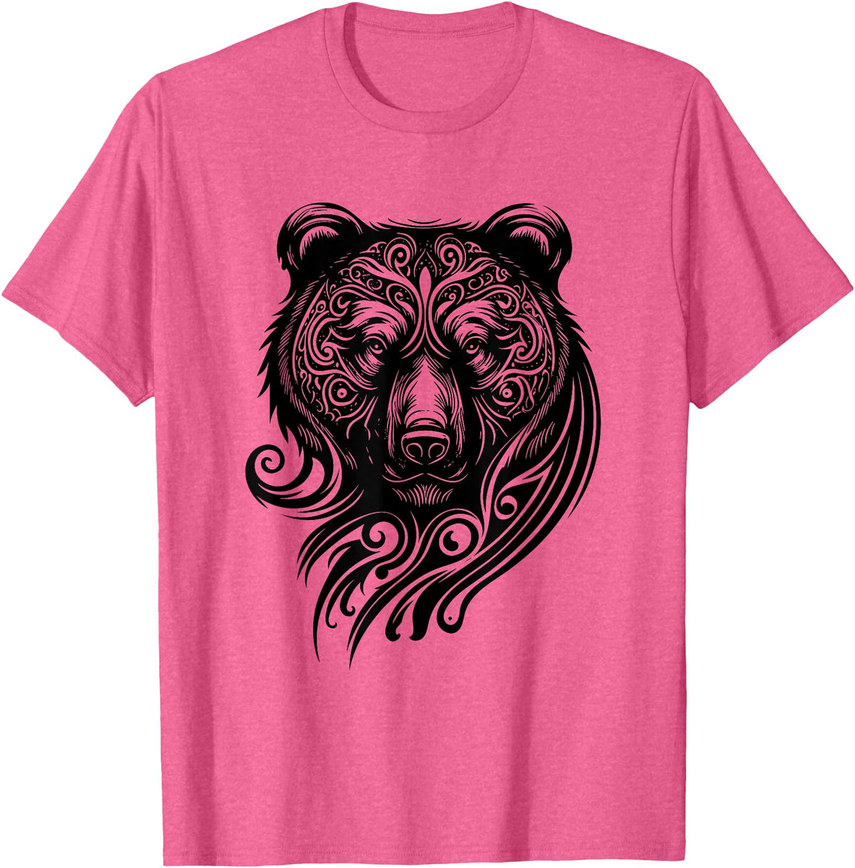 Best Tribal Tattoo Designs I Trends I Born for Art Bear Grizzly Nordic Indian Celtic Mythology Wild Animal Fan T-Shirt - Pink Heather