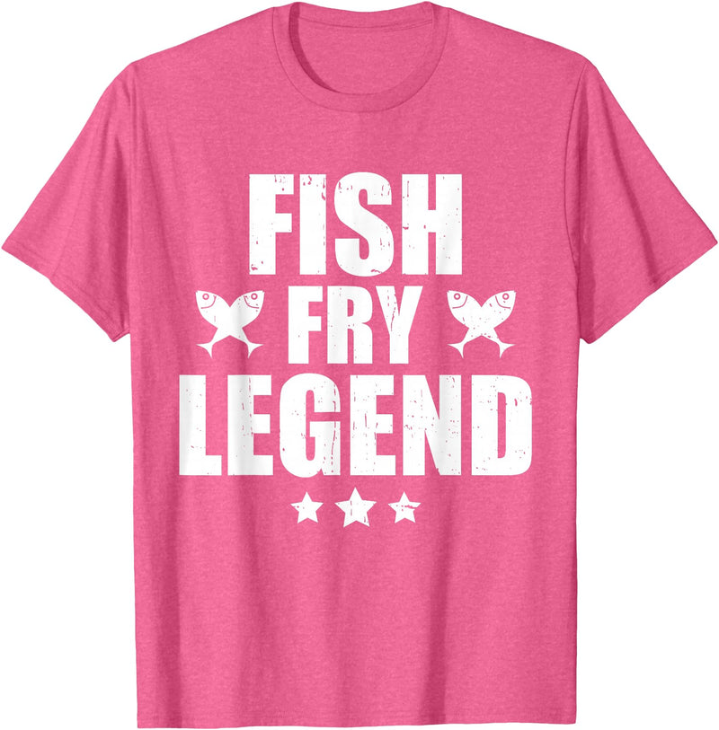 Fish Fry Legend Funny Fish Fry Lover T-Shirt - Pink Heather