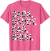Highland Cow Dad Shirt Dad Cow Print Father's Day Dad Dada Daddy Bruh Papa Cow Daddy Love Cows Dad Cow Print T-Shirt - Pink