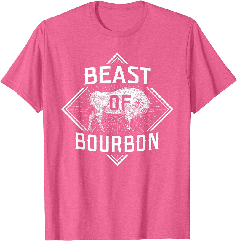 Bison Lover Shirts Beast Of Bourbon - American Bison Buffalo Lover Wildlife T-Shirt - Pink Heather