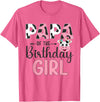 Cow Birthday Shirt For Family Men Women Cow Lover Papa of The Birthday Girl Farm Cow 1 St Birthday Girl T-Shirt - Pink