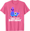 Todays My Bday LLama Tees Cute Birthday Llama Funny Bday Animal Party T-Shirt - Pink Heather