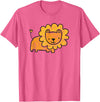 Animal Collection. Cute Lion Shirt Funny Kids Animal Drawing T-Shirt - Pink Heather