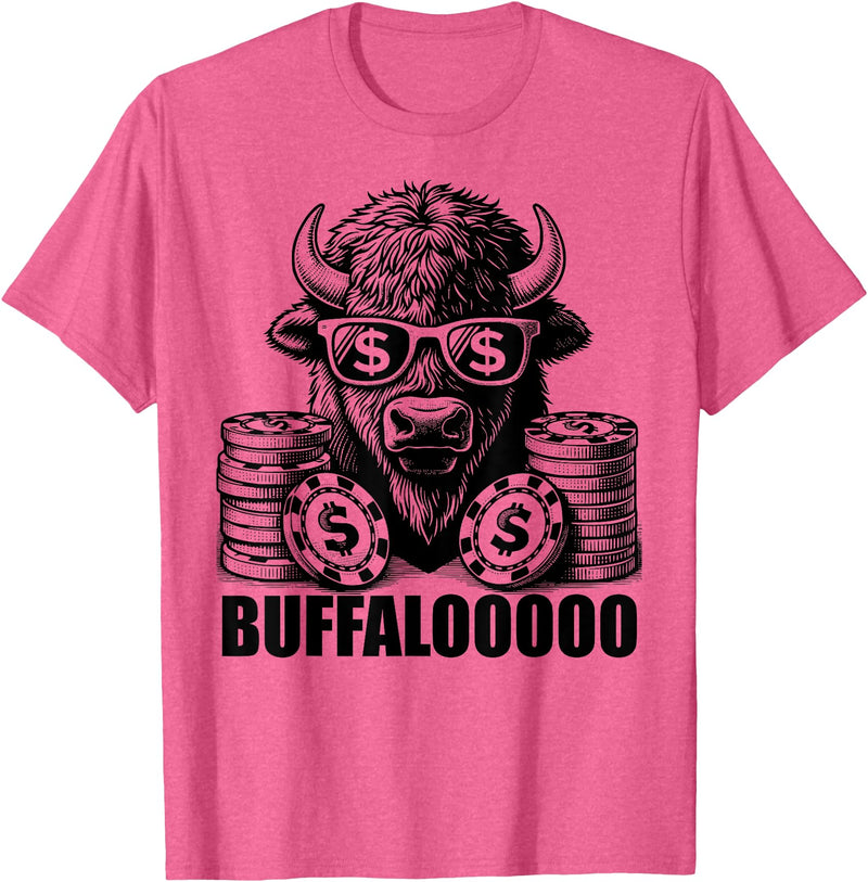 Gambling Gift Casino Gambler Stuff & Accessories Lucky Buffalo Casino Slot Machine BUFFALOOOOO Gambling T-Shirt, Small, Grey