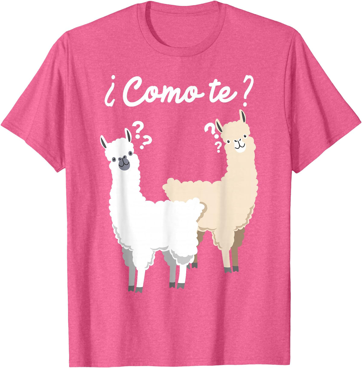 Spanish design | Llama gift | Funny Spanish design Funny Spanish gift, Como Te Llama, Llama design T-Shirt - Pink Heather