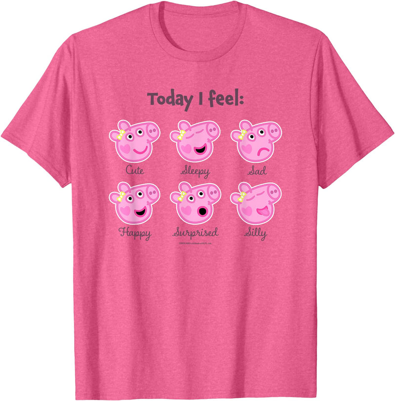 Peppa Pig 20th Anniversary Today I Feel… Baby Faces T-Shirt - Pink Heather