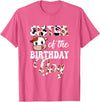 Love Family Matching Sister Of The Birthday Boy Cow Farm 1St Birthday Boy T-Shirt - Pink Heather