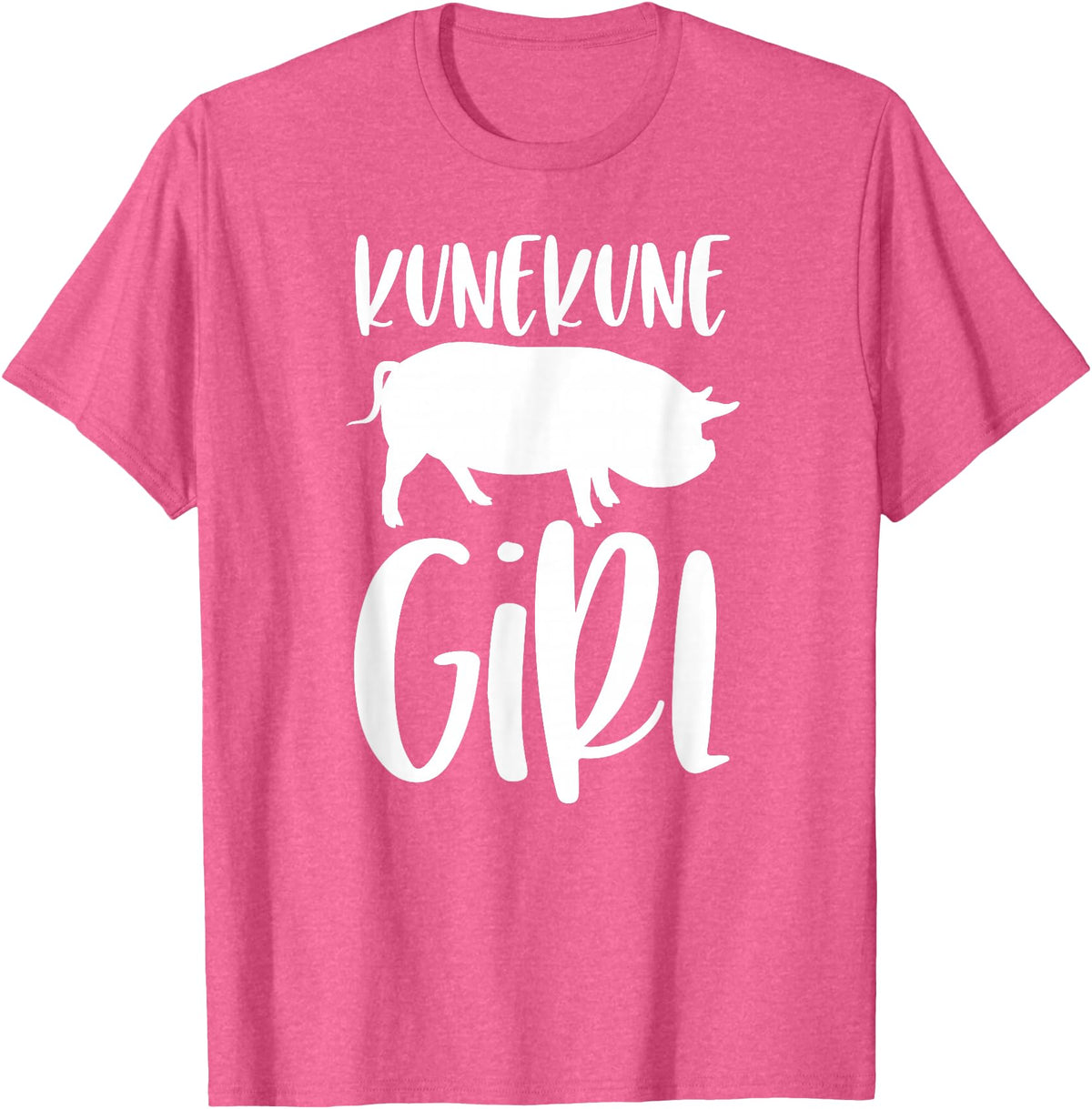 Angry Ant Graphics - Kunekune Pig Gifts Kune Kune Pig Gift for Women - Kunekune Girl T-Shirt - Pink Heather