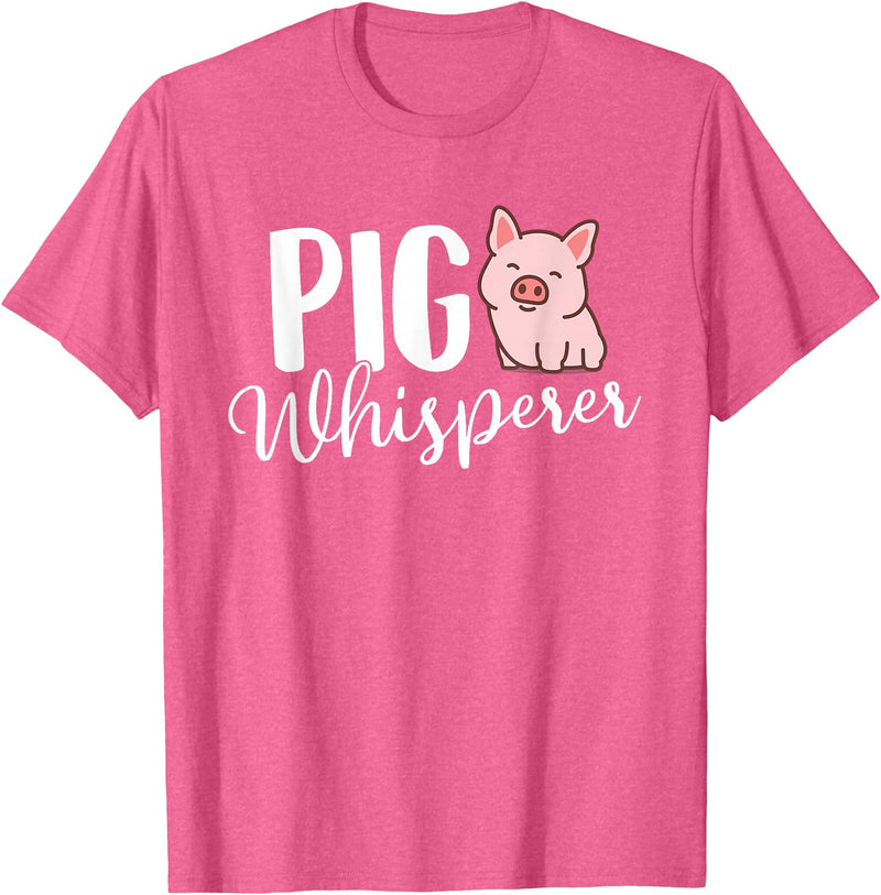 Funny Pig Lover Shirts Pig Whisperer - Pig Lover Pig Farming Piglet Farmer Farm T-Shirt Small - Pink Heather