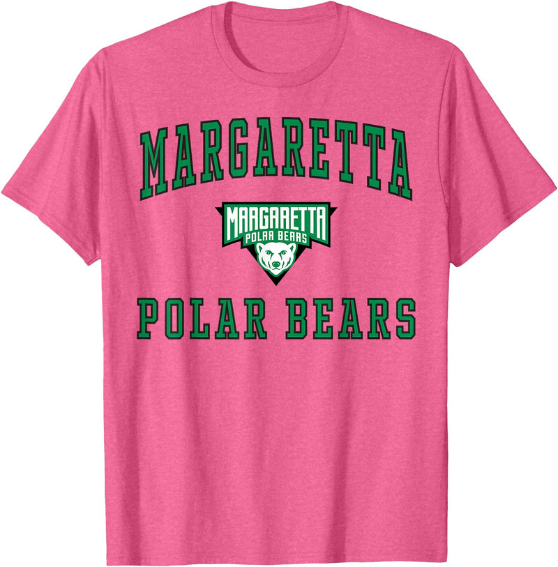 Official High School Fan Gear Margaretta High School Polar Bears T-Shirt C1 T-Shirt - Pink Heather