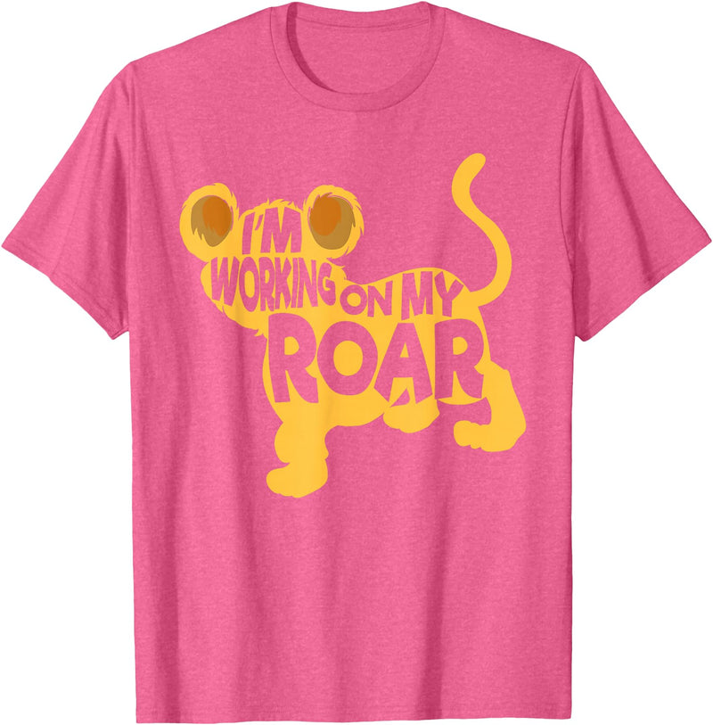 Lion Whisperer Wildlife Animal SteMi Apparel I'm Working On My Roar Lion Whisperer Safari Wildlife Animal T-Shirt - Pink Heather