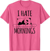 Funny humorous Sayings & Sarcastic Slogans Co. I Hate Mornings Panda Bear Cute Humor Night Owl PJ Men Women T-Shirt - Pink Heather