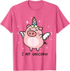 Pig Unicorn Gifts Funny I am a Unicorn Pigs Can Fly Unicorn Girls Womens Men T-Shirt - Pink Heather