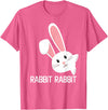 Rabbit First Day of the Month Good Luck Phrase T-Shirt in Pink Heather