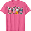 Easter Coffee Iced Latte Bunnies Cute Rabbit Men Women Kids T-Shirt in Pink Heather