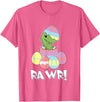 Easter Egg Hunter Dinosaur Dino Easter T-Rex Rabbit Bunny T-Shirt in Pink Heather