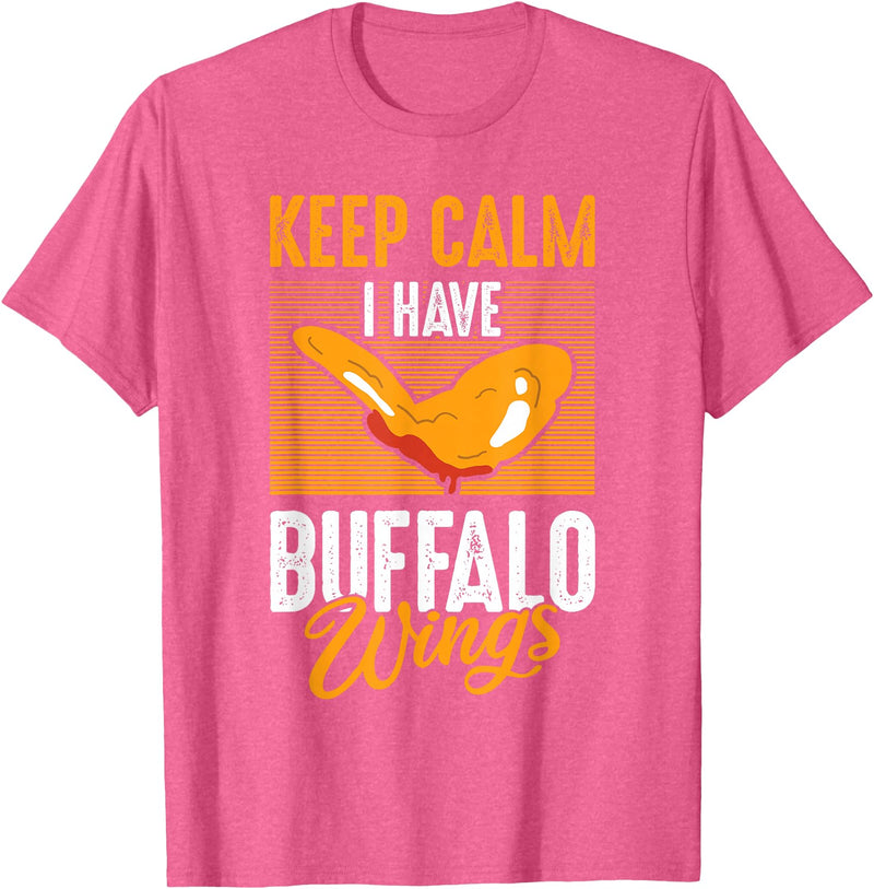 Buffalo Wings Fried Chicken Hot Wing Sauce T-Shirt - Pink Heather