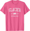 Jim Shorts Glacier National Park T-Shirt Vintage Sports Design Tee T-Shirt - Pink Heather
